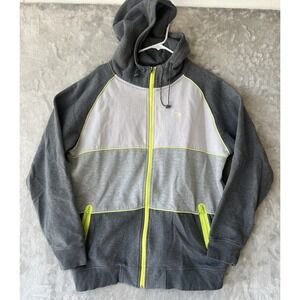 New Era Hoodie Mens XL Gray Full Zip Face Y2K Long Sleeve Jacket PICTURE